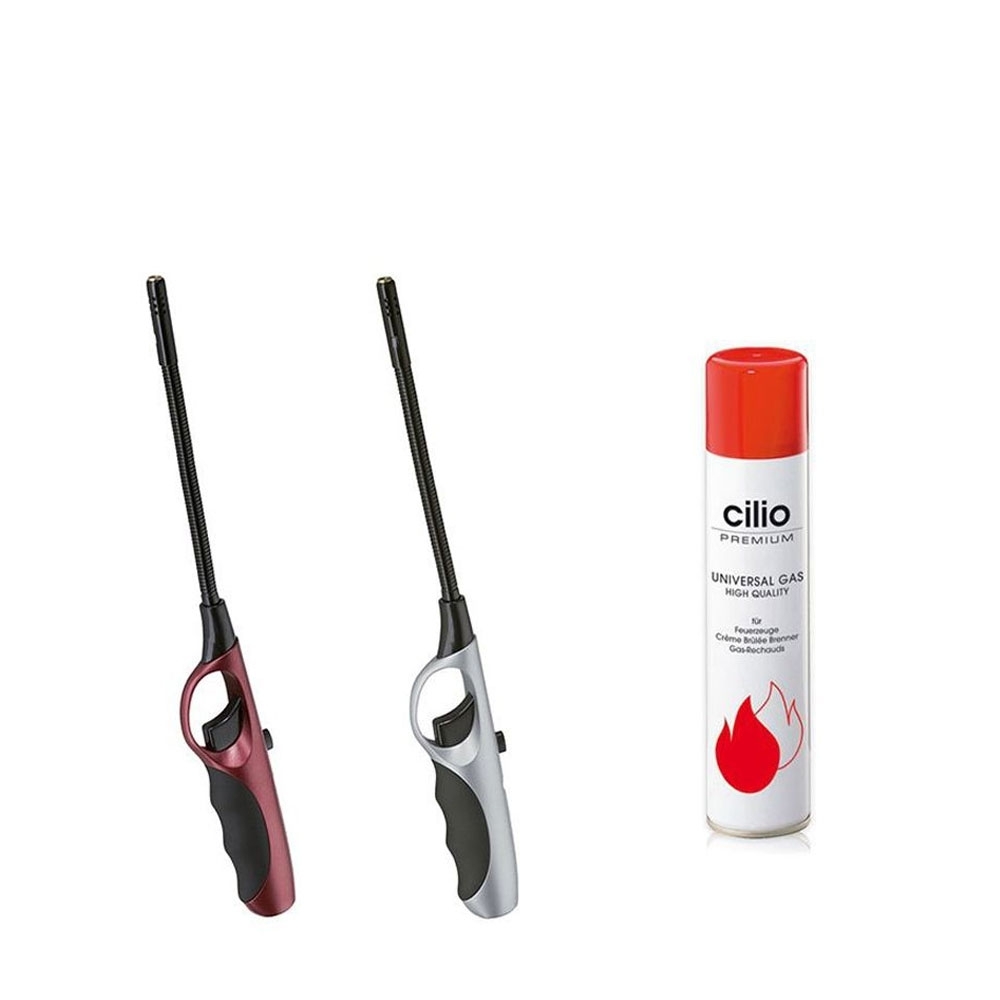 cilio - lighter "Flexi Turbo" set of 2 + butane gas 300 ml