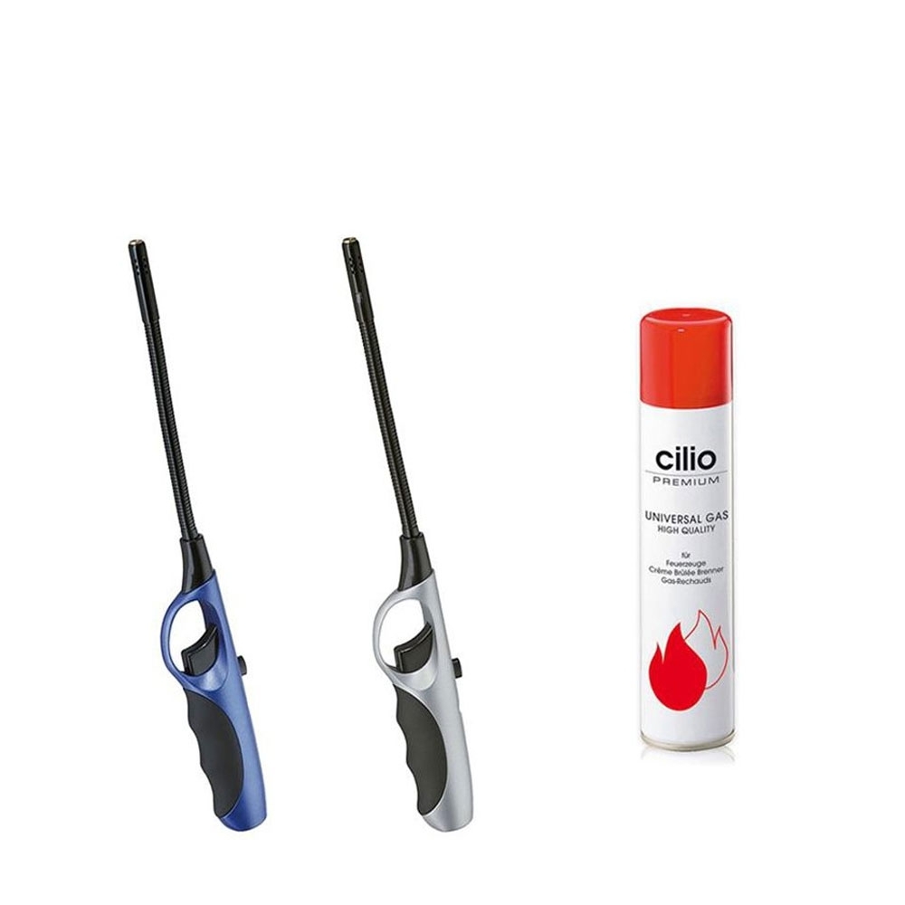 cilio - lighter "Flexi Turbo" set of 2 + butane gas 300 ml