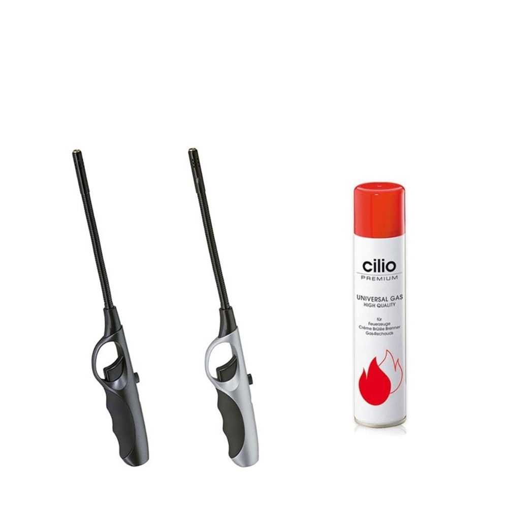 cilio - lighter "Flexi Turbo" set of 2 + butane gas 300 ml