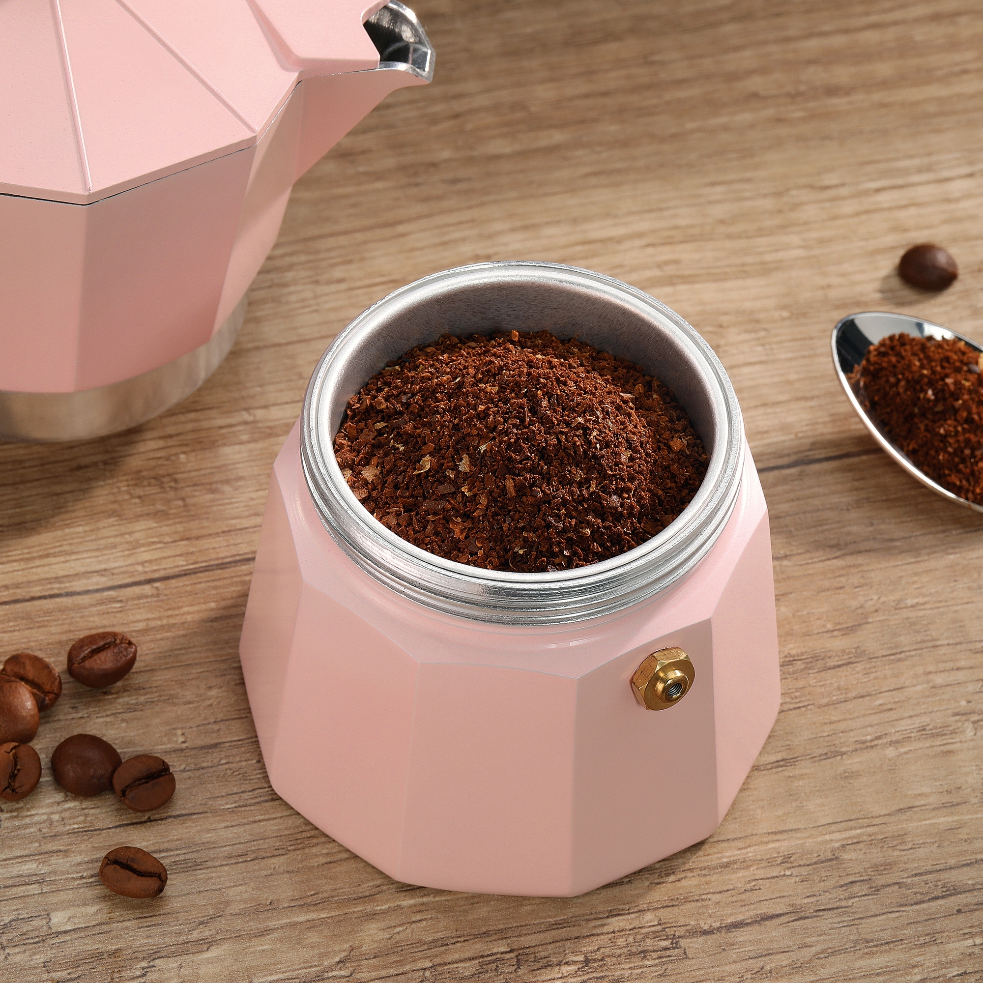 Cilio - Espresso Maker - LEGNO - 6 Cups - pink