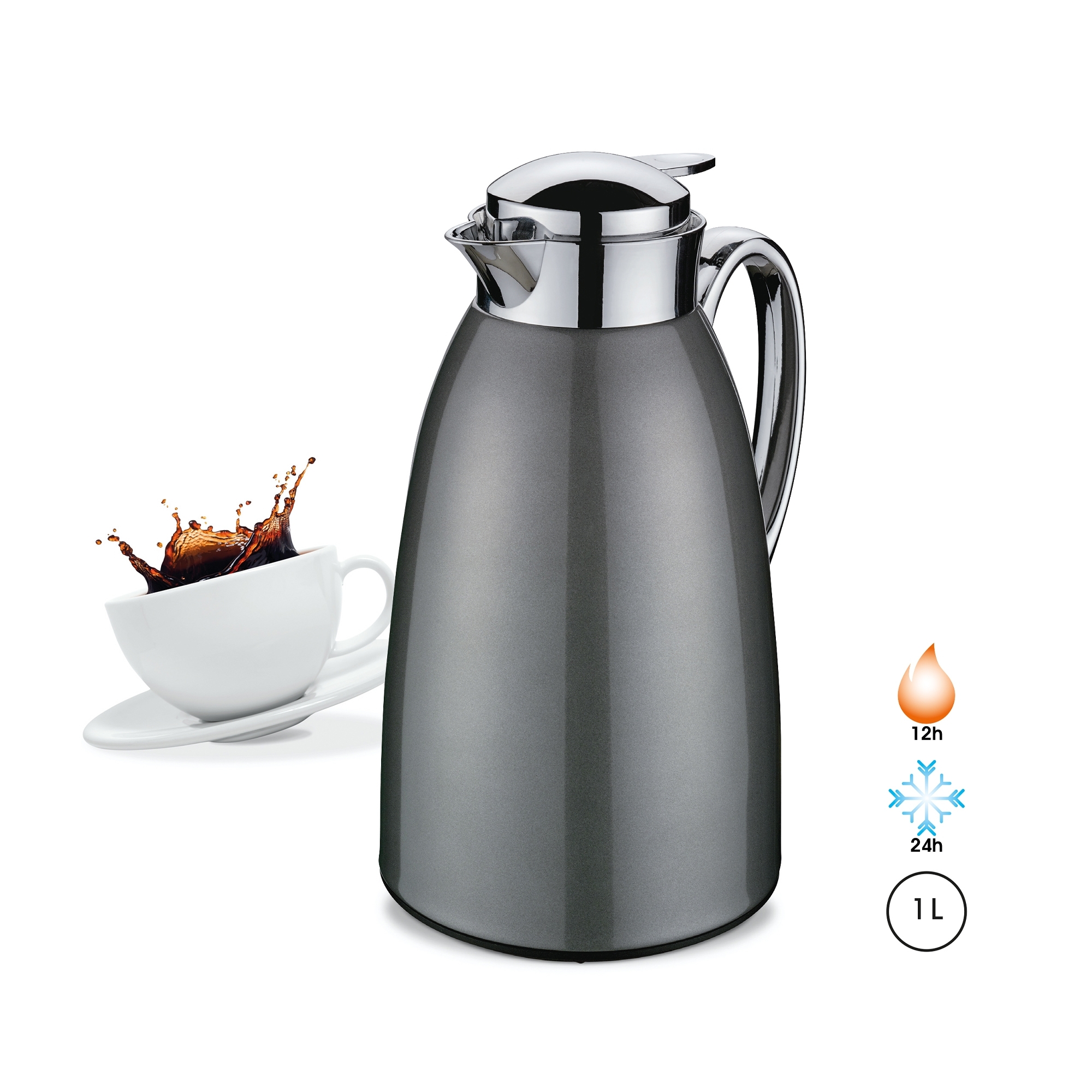 cilio - Isolierkanne - VENEZIA - 1 L - grau