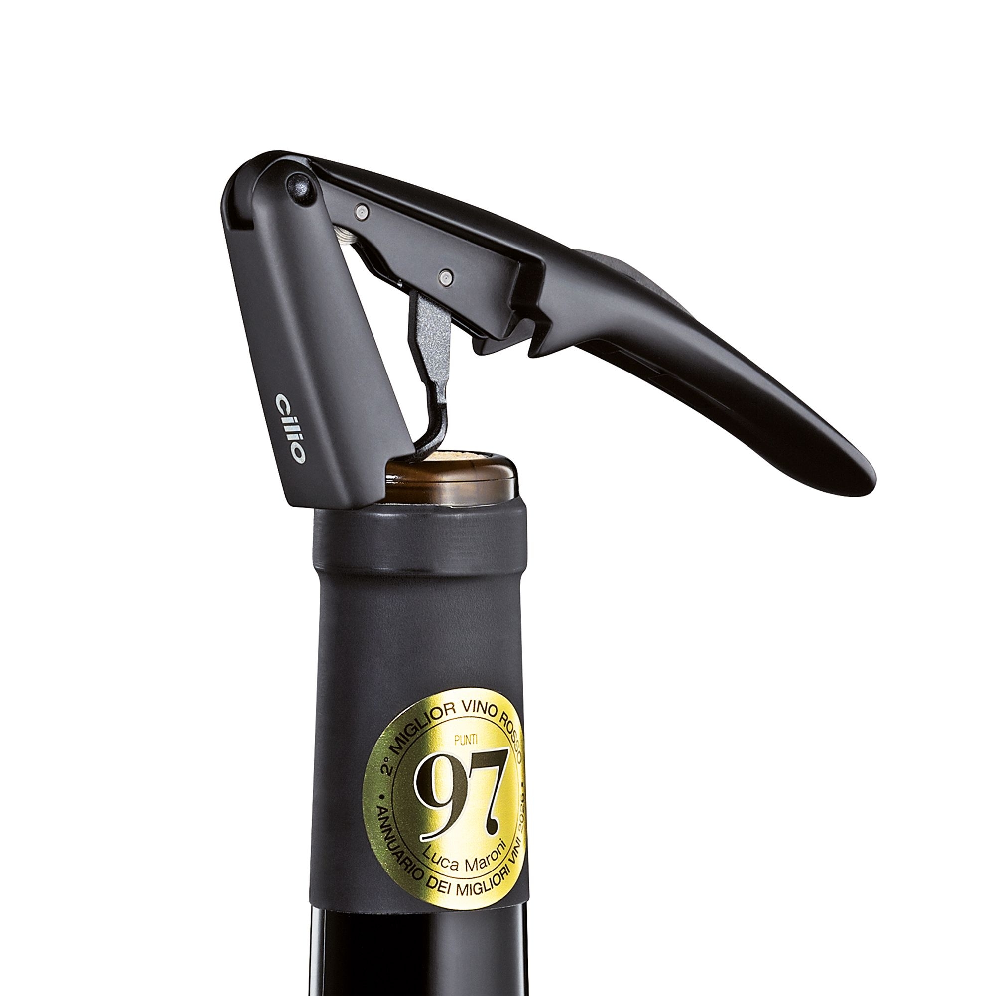 cilio RISERVA black waiter’s corkscrew in use