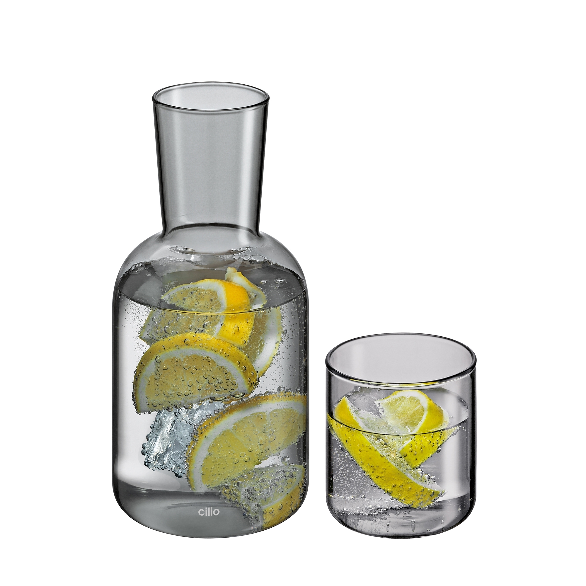 Cilio - Water Carafe with Drinking Glass LORENZO - Grey