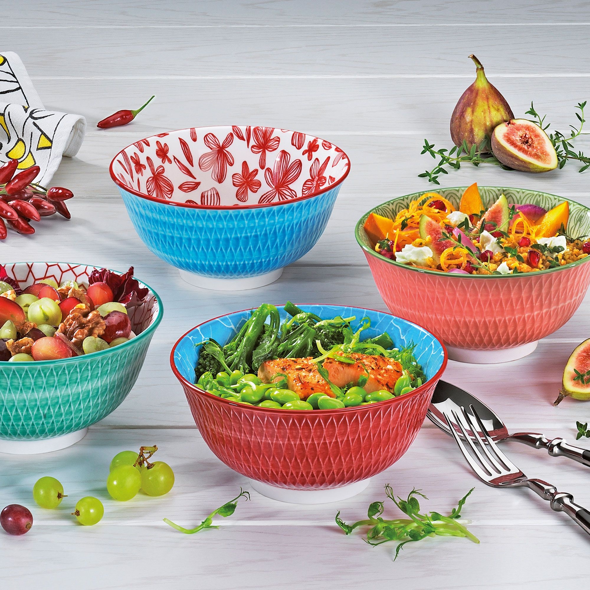 Cilio - Bowl AMICI - Rauten blau 15,5 cm