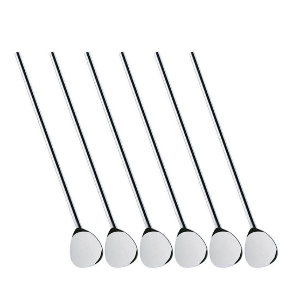 Cilio - Cocktail spoon with drinking straw steel - Set of 6 Cilio - Cocktail spoon with drinking straw steel - Set of 6