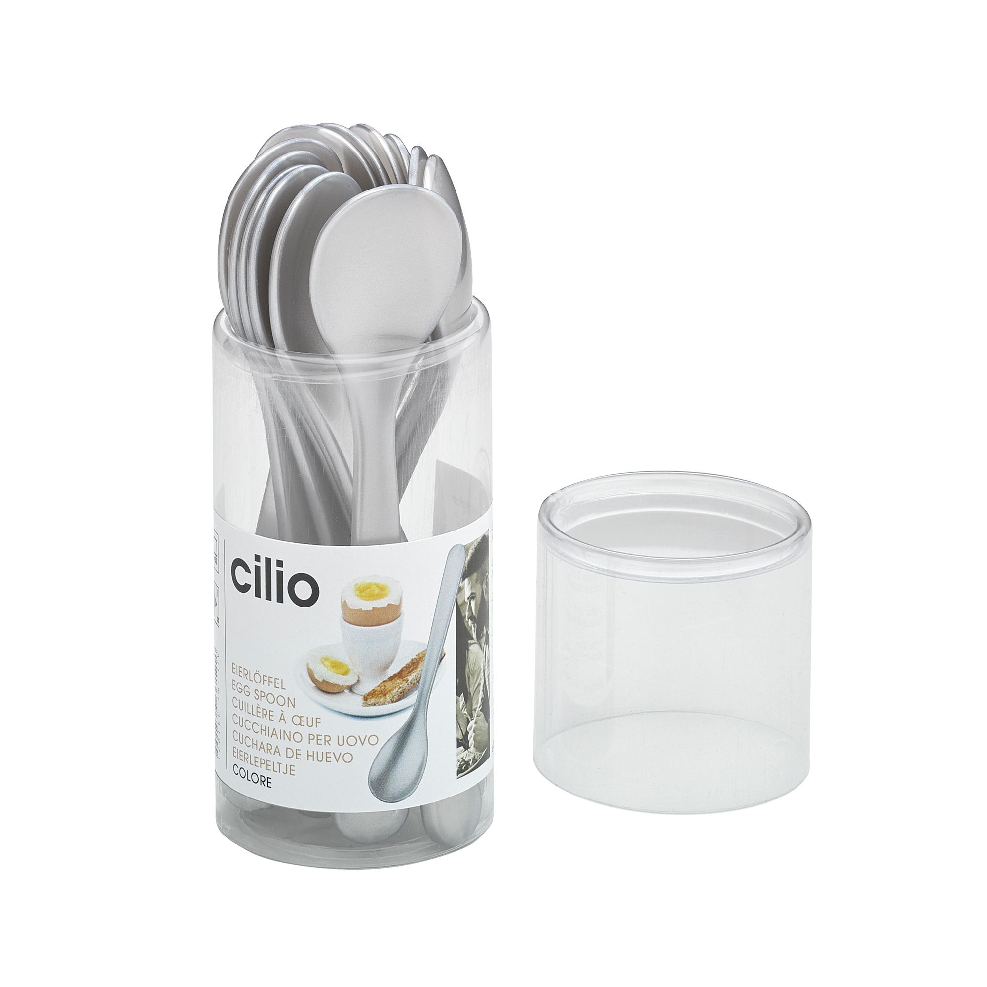 Cilio - Eierlöffel COLORE - silber